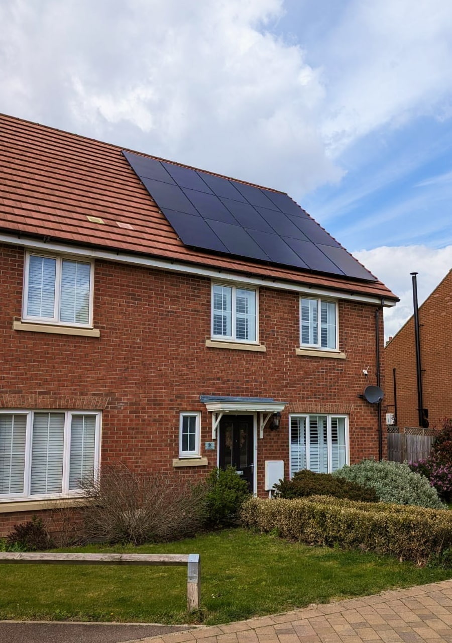 On-roof 5.55kW array with Tesla Powerwall battery