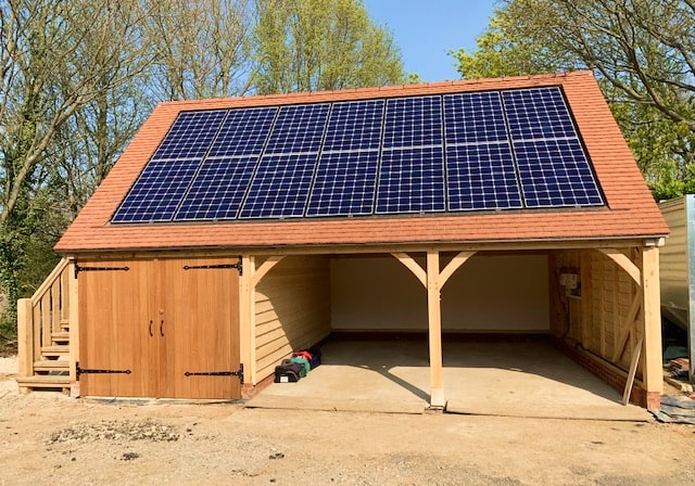 Example of installed solar panels