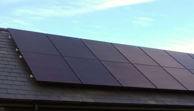 Example of installed solar panels