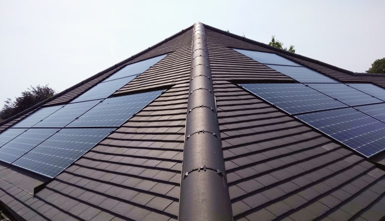 Example of installed solar panels